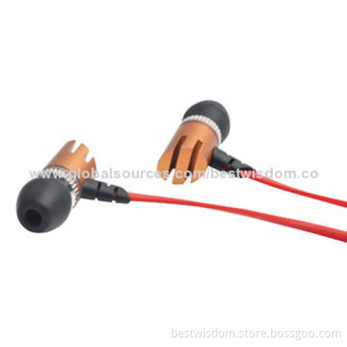 Earphones for Apple's iPod/iPad/iPhone with Metal Construction and Digital Stereo Sound
